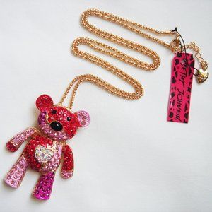 BETSEY JOHNSON TEDDY BEAR NECKLACE BROOCH